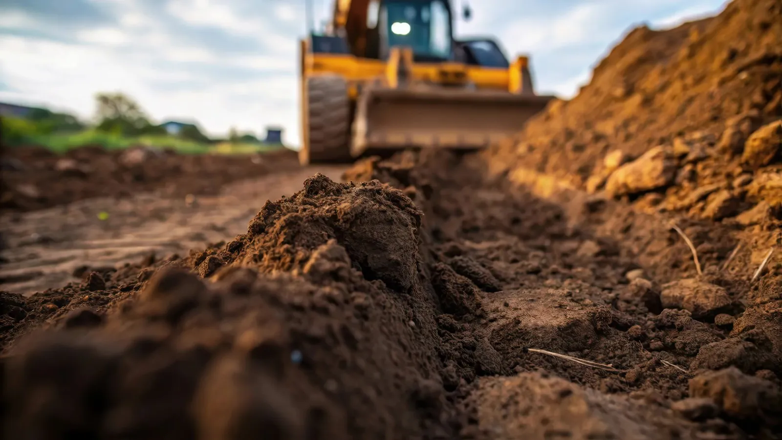 Land clearing in Shelby, NC: LDS Solutions dozer and excavator on a cleared red-clay site